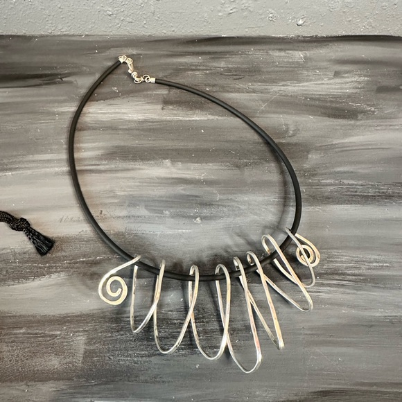 Moonbeams artisan made sterling silver filled wrap statement necklace 15 inches - Picture 10 of 10